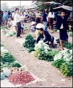Laos market scene
