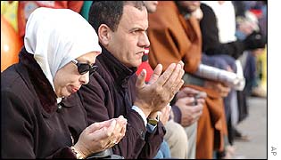 Muslims pray in Cairo
