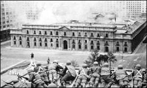The presidential palace during the coup