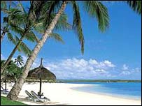 The beach at Le Saint Geran Hotel, Mauritius